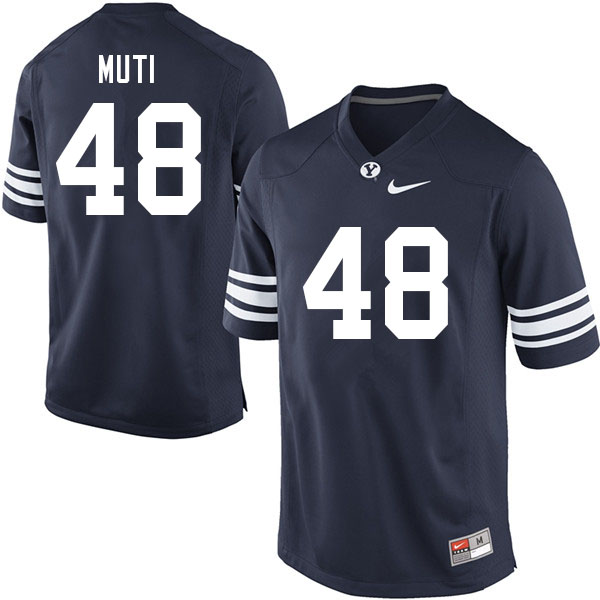 Men #48 Alex Muti BYU Cougars College Football Jerseys Sale-Navy - Click Image to Close